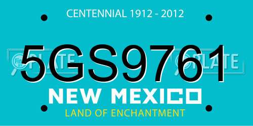 5GS9761 New Mexico License Plate