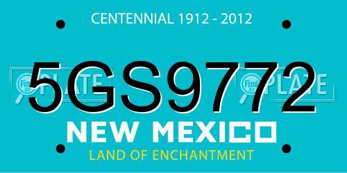 5GS9772 New Mexico License Plate