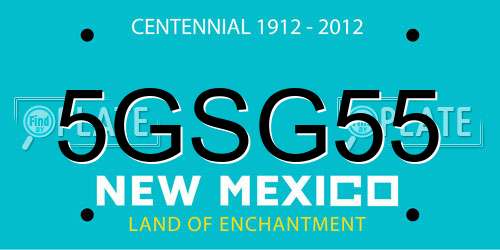 5GSG55 New Mexico License Plate