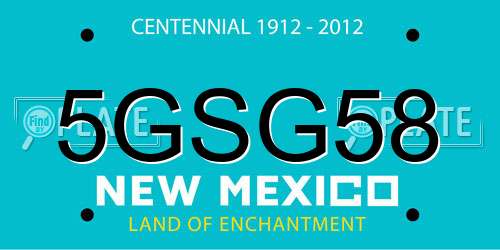 5GSG58 New Mexico License Plate