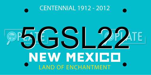5GSL22 New Mexico License Plate