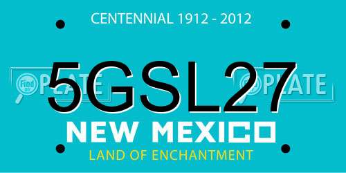 5GSL27 New Mexico License Plate
