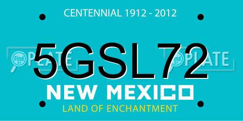 5GSL72 New Mexico License Plate