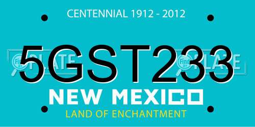 5GST233 New Mexico License Plate