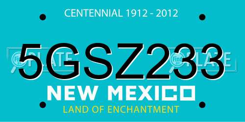 5GSZ233 New Mexico License Plate