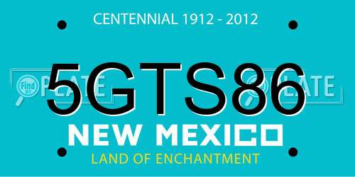 5GTS86 New Mexico License Plate