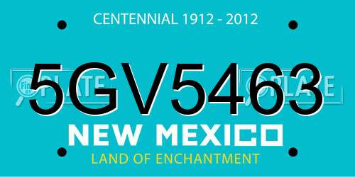 5GV5463 New Mexico License Plate
