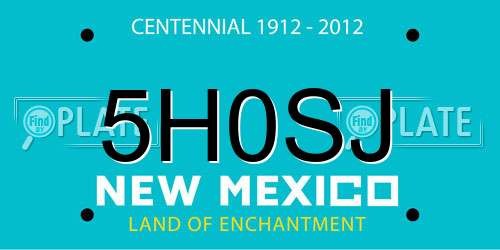 5H0SJ New Mexico License Plate