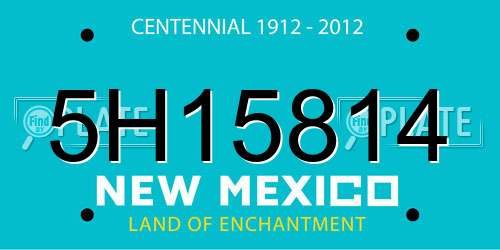 5H15814 New Mexico License Plate