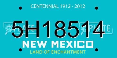 5H18514 New Mexico License Plate