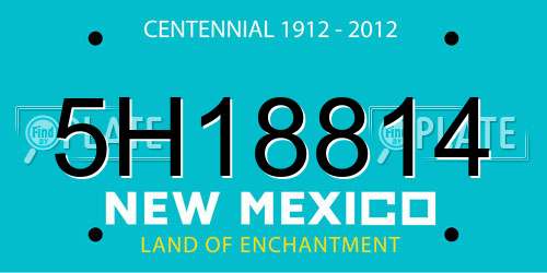 5H18814 New Mexico License Plate