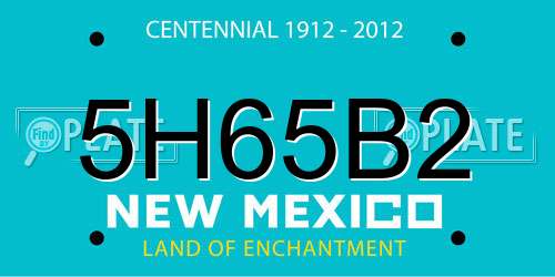5H65B2 New Mexico License Plate