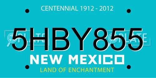 5HBY855 New Mexico License Plate