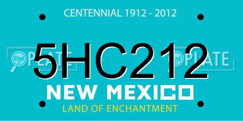 5HC212 New Mexico License Plate