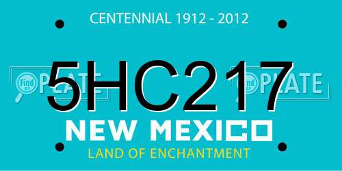 5HC217 New Mexico License Plate
