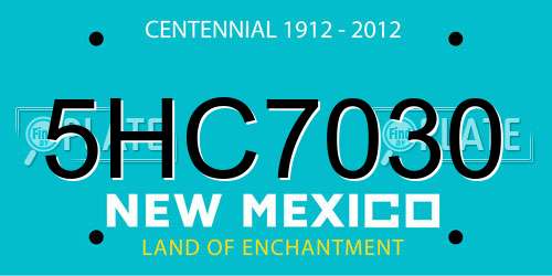 5HC7030 New Mexico License Plate