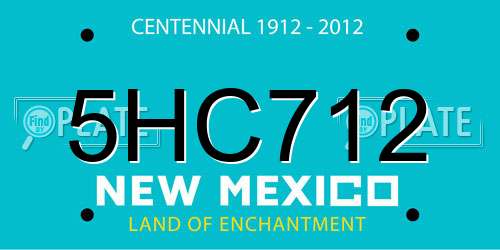 5HC712 New Mexico License Plate