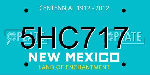 5HC717 New Mexico License Plate