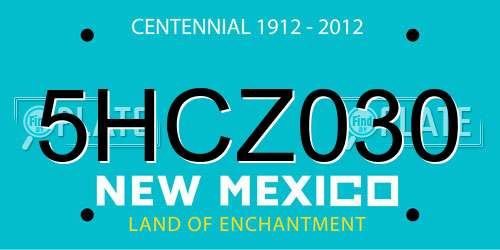 5HCZ030 New Mexico License Plate