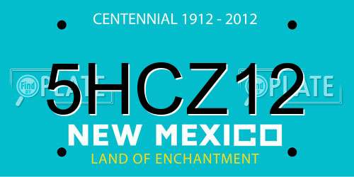 5HCZ12 New Mexico License Plate