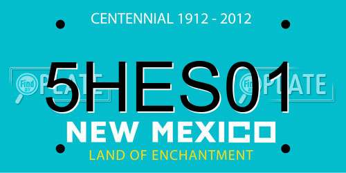 5HES01 New Mexico License Plate