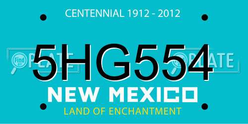 5HG554 New Mexico License Plate