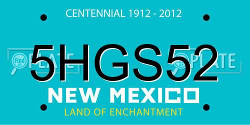 5HGS52 New Mexico License Plate