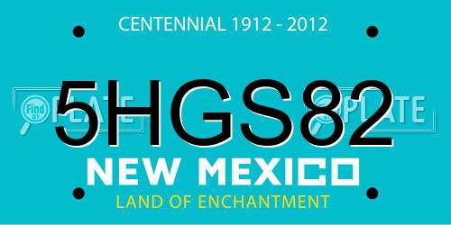 5HGS82 New Mexico License Plate