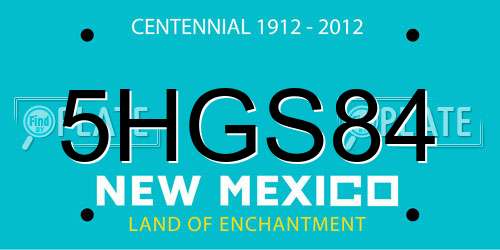 5HGS84 New Mexico License Plate