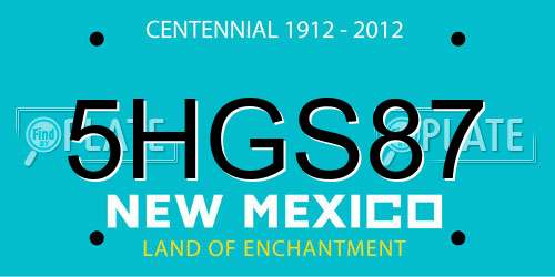 5HGS87 New Mexico License Plate