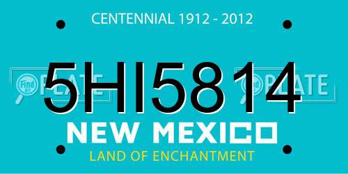 5HI5814 New Mexico License Plate