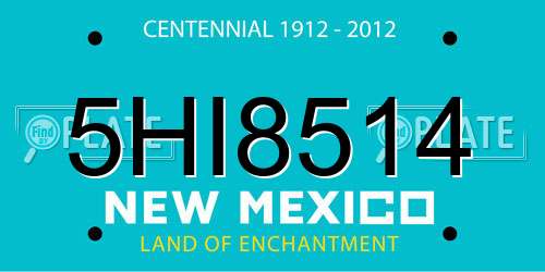 5HI8514 New Mexico License Plate
