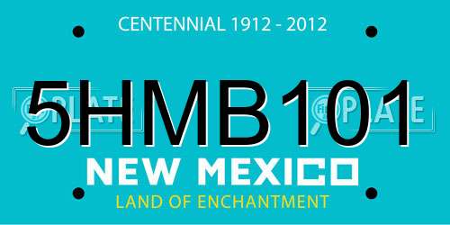 5HMB101 New Mexico License Plate
