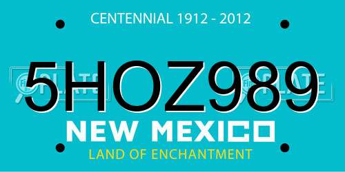 5HOZ989 New Mexico License Plate