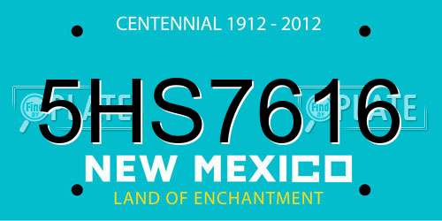 5HS7616 New Mexico License Plate