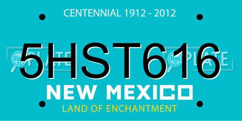 5HST616 New Mexico License Plate