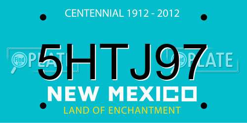 5HTJ97 New Mexico License Plate