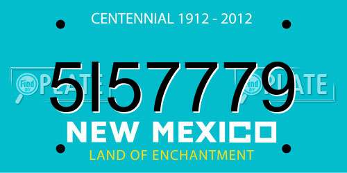 5I57779 New Mexico License Plate