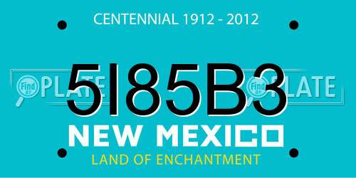 5I85B3 New Mexico License Plate