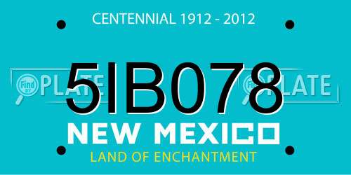 5IB078 New Mexico License Plate