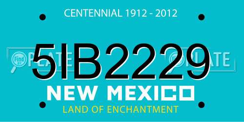 5IB2229 New Mexico License Plate