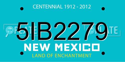 5IB2279 New Mexico License Plate