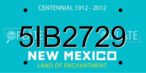 5IB2729 New Mexico License Plate