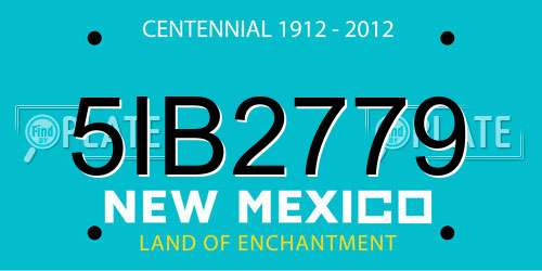 5IB2779 New Mexico License Plate