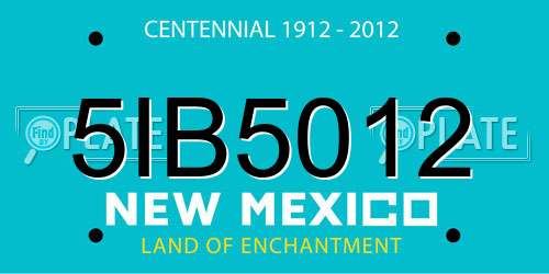 5IB5012 New Mexico License Plate