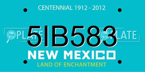 5IB583 New Mexico License Plate