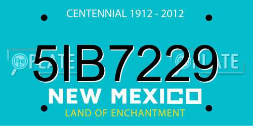5IB7229 New Mexico License Plate