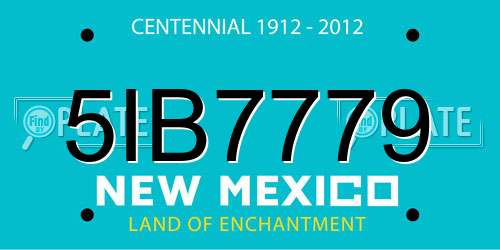 5IB7779 New Mexico License Plate