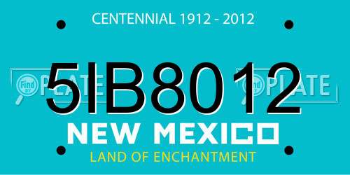 5IB8012 New Mexico License Plate