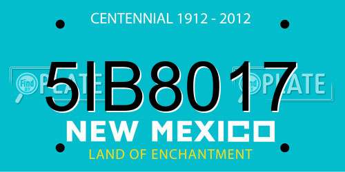 5IB8017 New Mexico License Plate